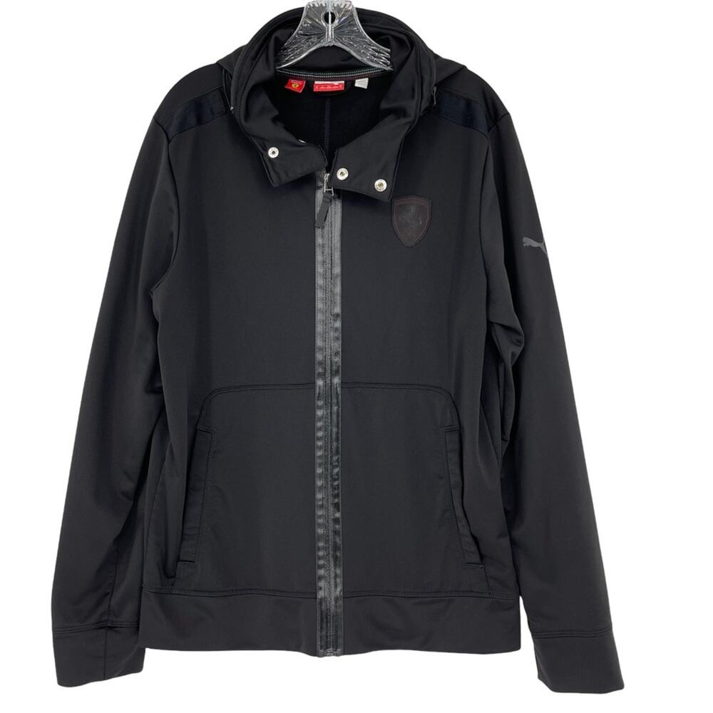 Puma Scuderia Ferrari Black Zip Up Hoodie Size Medium Athletic Outdoor Walking